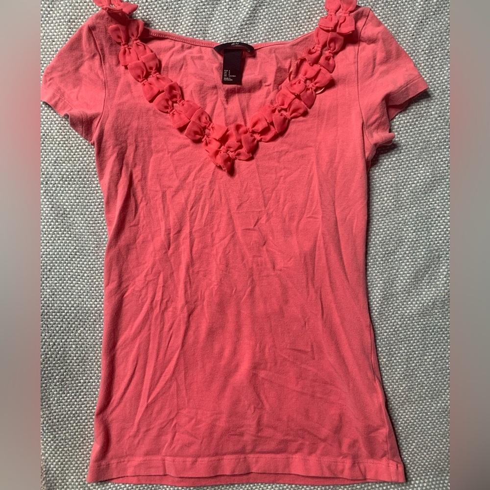 H&M pink bow tee
